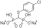结构式 CAS# 149845-07-8, 替鲁膦酸二钠; (4-氯苯硫基)甲叉二膦酸二钠