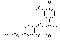 结构式 CAS# 150333-85-0, (betaR,gammaR)-rel-4-羟基-beta-[4-[(1E)-3-羟基-1-丙烯-1-基]-2-甲氧基苯氧基]-gamma,3-二甲氧基苯丙醇
