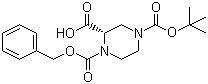 结构式 CAS# 150407-69-5, (S)-4-叔丁氧羰基-1-苄氧羰基-2-哌嗪羧酸