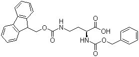 结构式 CAS# 151132-82-0, N-苄氧羰基-N'-芴甲氧羰基-L-2,4-二氨基丁酸