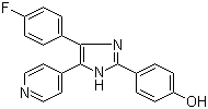 结构式 CAS# 152121-30-7, SB 202190; 4-(4-氟苯基)-2-(4-羟基苯基)-5-(4-吡啶基)-1H-咪唑