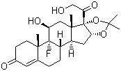 structure of CAS# 1524-86-3, 9-Fluoro-16a,17-(isopropylidenedioxy)corticosterone;9-Fluoro-11b,21-dihydroxy-16a,17-(isopropylidenedioxy)pregn-4-ene-3,20-dione