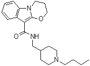 structure of CAS# 152811-62-6, Piboserod;N-[(1-Butyl-4-piperidinyl)methyl]-3,4-dihydro-2H-[1,3]oxazino[3,2-a]indole-10-carboxamide; SB 207266