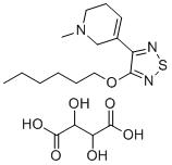 structure of CAS# 152854-19-8, 3-[4-(Hexyloxy)-1,2,5-thiadiazol-3-yl]-1,2,5,6-tetrahydro-1-methyl-pyridine (2R,3R)-2,3-dihydroxybutanedioate (1:1);Xanomeline tartrate