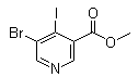 结构式 CAS# 1529795-01-4, 5-溴-4-碘-3-吡啶羧酸甲酯