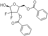 结构式 CAS# 153012-08-9, 2-脱氧-2,2-二氟-D-呋喃核糖-3,5-二苯甲酸酯