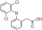 structure of CAS# 15307-86-5, Diclofenac;[2-(2,6-Dichloroanilino)phenyl]-acetic acid; 2-[2-(2,6-Dichlorophenyl)aminophenyl]ethanoic acid