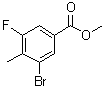 结构式 CAS# 1533932-57-8, 3-溴-5-氟-4-甲基苯甲酸甲酯