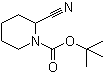 结构式 CAS# 153749-89-4, 1-Boc-2-氰基哌啶; 1-叔丁氧羰基-2-氰基哌啶