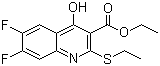 结构式 CAS# 154330-67-3, 2-乙硫基-6,7-二氟-4-羟基喹啉-3-羧酸乙酯