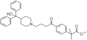 结构式 CAS# 154477-55-1, 2-[4-[4-[4-(羟基二苯甲基)-1-哌啶基]-1-氧代丁基]苯基]-2,2-二甲基乙酸甲酯