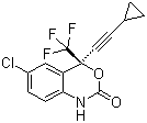 结构式 CAS# 154598-52-4, 依法韦仑; 依氟维纶; 依非韦伦; (4S)-6-氯-4-(环丙乙炔)-4-(三氟甲基)-苯并-1,4-二氢噁唑-2-酮