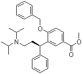 结构式 CAS# 156755-35-0, 3-[(1R)-3-[双(1-甲基乙基)氨基]-1-苯基丙基]-4-(苯基甲氧基)苯甲酸甲酯