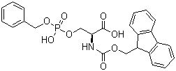 结构式 CAS# 158171-14-3, Fmoc-丝氨酸磷酸苄酯; N-芴甲氧羰基-O-(苄基磷酰基)-L-丝氨酸