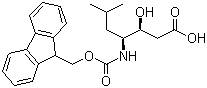 structure of CAS# 158257-40-0, (3S,4S)-4-[[(9H-Fluoren-9-ylmethoxy)carbonyl]amino]-3-hydroxy-6-methylheptanoic acid;Fmoc-Sta(3S,4S)-OH