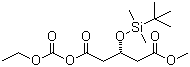 structure of CAS# 158275-79-7, 1-Ethoxycarbonyl-5-methyl-(3R)-3-tert-butyl-dimethylsilyloxypentanedioate;R-(-)-3-(tert-Butyldimethylsilyloxy)glutaric acid monomethyl ester monoethyl carbonate anhydride