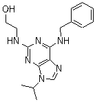 structure of CAS# 158982-15-1, N9-Isopropylolomoucine;2-(2-Hydroxyethylamino)-6-benzylamino-9-isopropylpurine; 2-[[9-(1-Methylethyl)-6-[(phenylmethyl)amino]-9H-purin-2-yl]amino]-ethanol