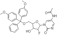结构式 CAS# 159414-98-9, N-乙酰基-5'-O-[双(4-甲氧基苯基)苯基甲基]-2'-脱氧-2'-氟胞苷
