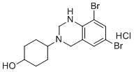 structure of CAS# 15942-08-2, Ambroxol Cyclic Impurity Hydrochloride;trans-4-(6,8-dibromo-1,2-dihydroquinazolin-3(4H)-yl)cyclohexanol hydrochloride
