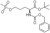 structure of CAS# 159877-09-5, 5-[(Methylsulfonyl)oxy]-N-[(phenylmethoxy)carbonyl]-L-norvaline tert-butyl ester
