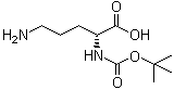 结构式 CAS# 159877-12-0, N2-[叔丁氧羰基]-D-鸟氨酸