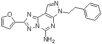 结构式 CAS# 160098-96-4, 2-(2-呋喃基)-7-(2-苯基乙基)-7H-吡唑并[4,3-e][1,2,4]三唑并[1,5-c]嘧啶-5-胺