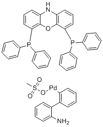 structure of CAS# 1602922-03-1, N-XantPhos Pd G3;Methanesulfonato[4,6-bis(diphenylphosphino)phenoxazine](2'-amino-1,1'-biphenyl-2-yl)palladium(II)