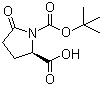 structure of CAS# 160347-90-0, N-Boc-D-pyroglutamic acid;Boc-D-pGlu-OH; (2R)-5-Oxo-1,2-pyrrolidinedicarboxylic acid 1-(tert-bytyl) ester
