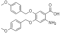 structure of CAS# 1609073-29-1, 2-Amino-4,5-bis[(4-methoxyphenyl)methoxy]benzoic acid