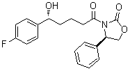structure of CAS# 1612153-32-8, (4R)-3-[(5R)-5-(4-Fluorophenyl)-5-hydroxy-1-oxopentyl]-4-phenyl-2-oxazolidinone
