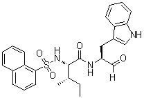 structure of CAS# 161709-56-4, (2S,3S)-N-[(1S)-1-Formyl-2-(1H-indol-3-yl)ethyl]-3-methyl-2-[(1-naphthalenylsulfonyl)amino]pentanamide