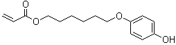 structure of CAS# 161841-12-9, 6-(4-Hydroxyphenoxy)hexyl acrylate;4-[(6-Acryloxy)hexyloxy]phenol; 4-[6-(Acryloyloxy)hexyloxy]pheno