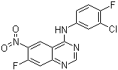 结构式 CAS# 162012-67-1, N-(3-氯-4-氟苯基)-7-氟-6-硝基-4-喹唑啉胺