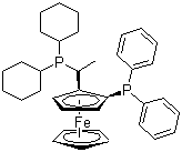 结构式 CAS# 162291-02-3, (S)-(+)-1-[(R)-2-(二苯基膦)二茂铁]乙基二环己基膦