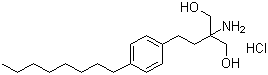 structure of CAS# 162359-56-0, Fingolimod hydrochloride;2-Amino-2-[2-(4-octylphenyl)ethyl]propane-1,3-diol hydrochloride