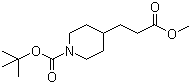 结构式 CAS# 162504-75-8, N-Boc-4-哌啶基丙酸甲酯; N-叔丁氧羰基-4-哌啶基丙酸甲酯