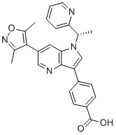 structure of CAS# 1627929-55-8, PLX51107;(S)-4-(6-(3,5-dimethylisoxazol-4-yl)-1-(1-(pyridin-2-yl)ethyl)-1H-pyrrolo[3,2-b]pyridin-3-yl)benzoic acid