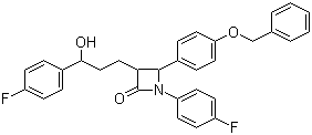结构式 CAS# 163222-32-0, (3R,4S)-1-(4-氟苯基)-3-[(3S)-3-(4-氟苯基)-3-羟基丙基]-4-[4-(苯甲氧基)苯基]-2-氮杂环丁酮