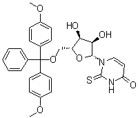 structure of CAS# 163496-06-8, 5'-O-[Bis(4-methoxyphenyl)phenylmethyl]-2-thiouridine