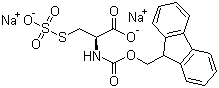 结构式 CAS# 163558-30-3, N-芴甲氧羰基-S-磺基-L-半胱氨酸二钠盐