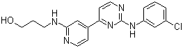 structure of CAS# 164658-13-3, CGP 60474;3-[[4-[2-[(3-Chlorophenyl)amino]-4-pyrimidinyl]-2-pyridinyl]amino]-1-propanol