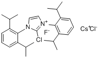 structure of CAS# 1648825-53-9, PhenoFluor(c)Mix;Cesium 2-chloro-1,3-bis[2,6-di(propan-2-yl)phenyl]imidazol-1-ium chloride fluoride