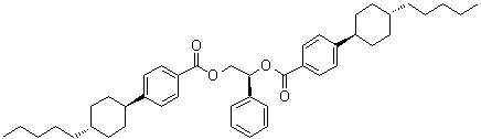 结构式 CAS# 165660-09-3, (1S)-1-苯基-1,2-乙二基二(4-(反式-4-戊基环己基)苯甲酸酯)