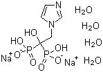 结构式 CAS# 165800-07-7, 唑来磷酸二钠四水合物; (1-羟基-2-(1H-咪唑-1-基)乙叉)二磷酸二钠四水合物