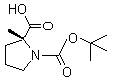 structure of CAS# 166170-15-6, (2R)-2-Methyl-1,2-pyrrolidinedicarboxylic acid 1-(1,1-dimethylethyl) ester