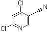structure of CAS# 166526-03-0, 4,6-Dichloronicotinonitrile;4,6-Dichloro-3-pyridinecarbonitrile