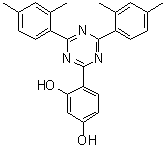 structure of CAS# 1668-53-7, 2-(2,4-Dihydroxyphenyl)-4,6-bis(2,4-dimethylphenyl)-1,3,5-triazine;2-(2,4-Dihydroxyphenyl)-4,6-(2,4-dimethylphenyl)-1,3,5-triazine; 2-(2,4-Dihydroxyphenyl)-4,6-bis(2,4-dimethylphenyl)-1,3,5-triazine; 2-(2,4-Dihydroxyphenyl)-4,6-bis-(2,4-dimethylphenyl)-s-triazine