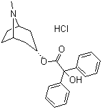 structure of CAS# 1674-94-8, Tropine benzylate hydrochloride;Benzilic acid 3alpha-tropanyl ester hydrochloride; 1alphaH,5alphaH-Tropan-3alpha-ol benzilate (ester) hydrochloride