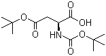 结构式 CAS# 1676-90-0, 叔丁氧羰基-L-天冬氨酸-4-叔丁酯
