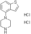 结构式 CAS# 1677681-05-8, 1-苯并[b]噻吩-4-基哌嗪二盐酸盐